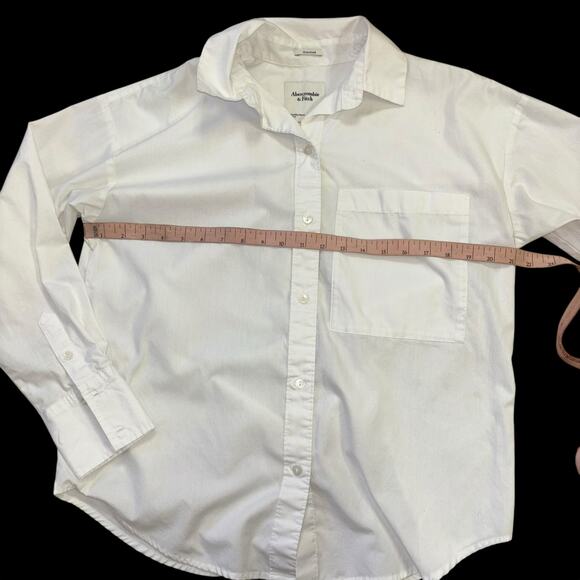 Abercrombie & Fitch Oversized White Button Down Blouse Women’s XS Old Money Top - Picture 10 of 10